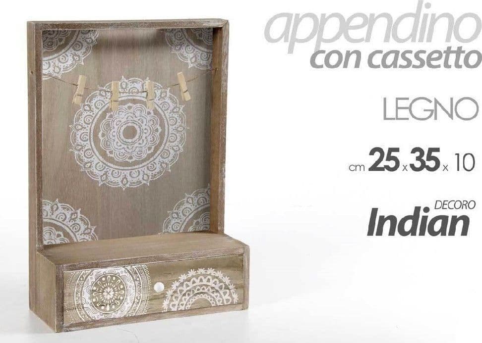 Portalettere Con Cassetto Appendino Legno 25x35x10cm Decoro Indian Shabby 738388 Casa e cucina/Organizzazione interni/Porta oggetti cassetti e scaffali/Mensole da muro Trade Shop italia - Napoli, Commerciovirtuoso.it
