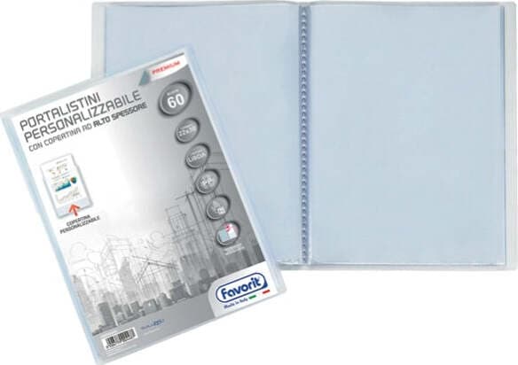 Portalistini personalizzabile Premium - liscio - 22x30 cm - 60 buste - trasparente - Favorit Cancelleria e prodotti per ufficio/Archivio ufficio e accessori per scrivania/Raccoglitori e accessori per raccoglitori/Raccoglitori/Portalistini Eurocartuccia - Pavullo, Commerciovirtuoso.it