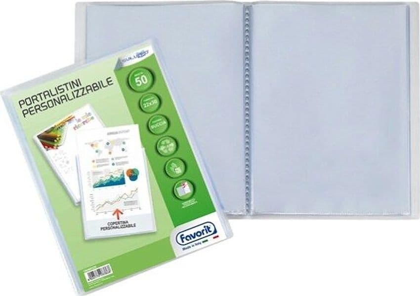 Portalistini personalizzabile Sviluppo - buccia - 22x30 cm - 50 buste - trasparente - Favorit