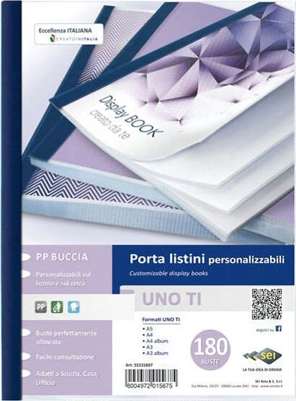 Portalistini personalizzabile Uno TI - 22x30 cm - 180 buste - blu - Sei Rota
