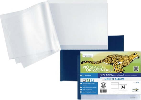 Portalistini personalizzabile Uno TI - 30x22 cm (album) - 36 buste - blu - Sei Rota Cancelleria e prodotti per ufficio/Archivio ufficio e accessori per scrivania/Raccoglitori e accessori per raccoglitori/Raccoglitori/Portalistini Eurocartuccia - Pavullo, Commerciovirtuoso.it