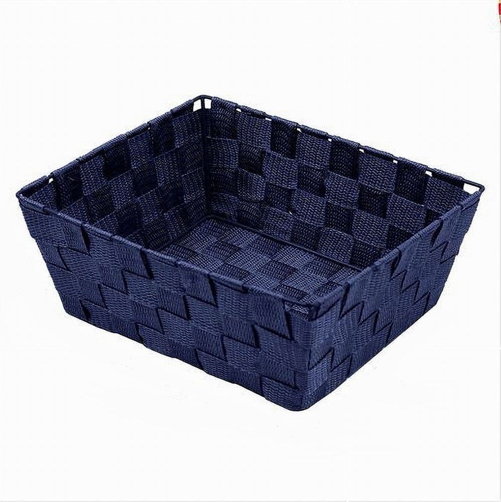 PORTAOGGETTI ORGANIZER BAGNO CAMERA CUCINA TESSUTO BLU MULTIUSO 28X22X10.5CM 79022 in Ripiani pensili Trade Shop italia - Napoli, commercioVirtuoso.it