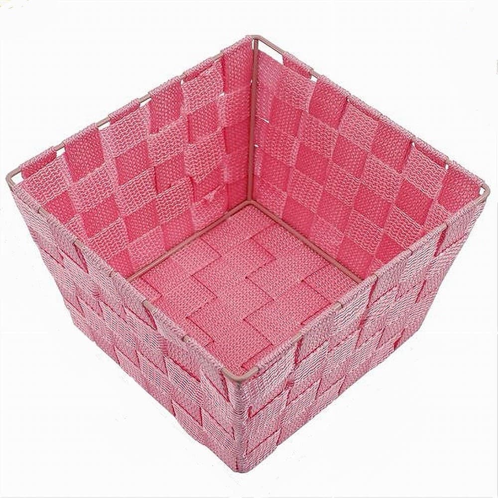PORTAOGGETTI ROSA ORGANIZER BAGNO CAMERA CUCINA IN TESSUTO 16 X 16 X 8.5CM 79005 in Cestini da scaffale Trade Shop italia - Napoli, commercioVirtuoso.it