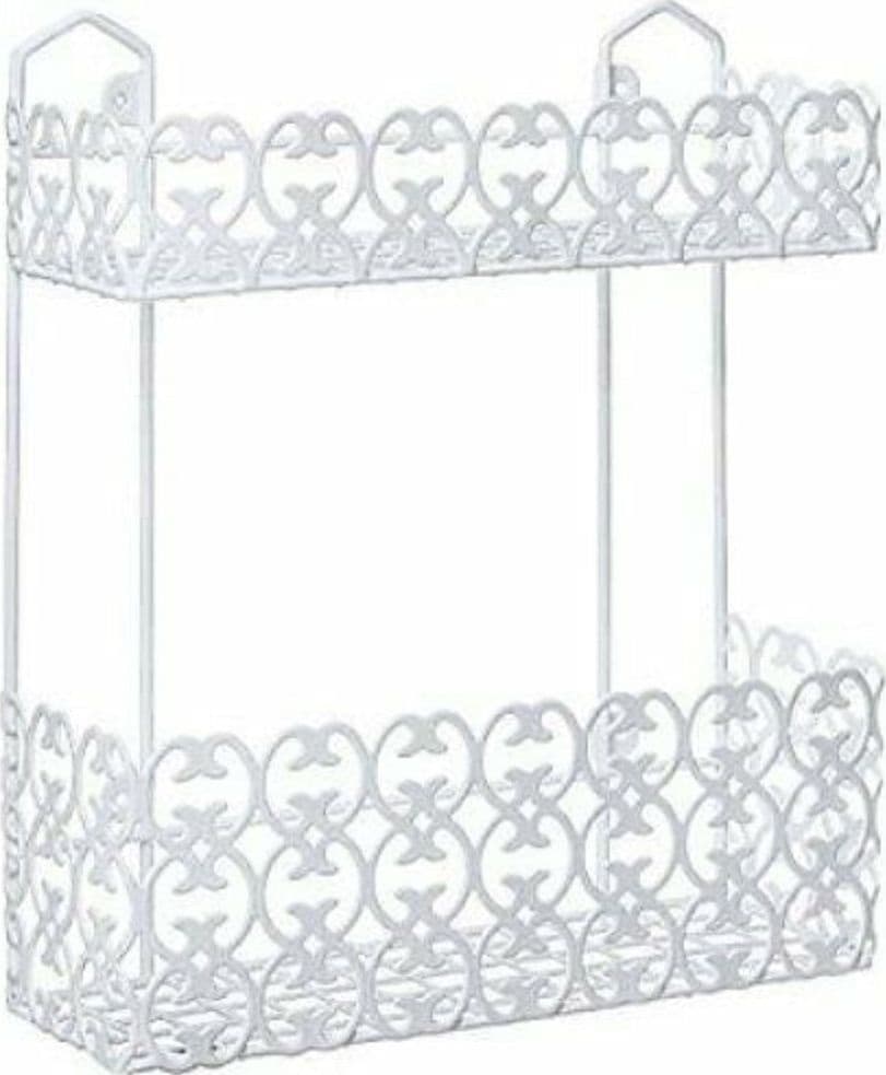 Portaoggetti-Sapone-Bagnoschiuma-2-Piani-Ripiani-Appoggio-Bagno-Da-Parete-52525