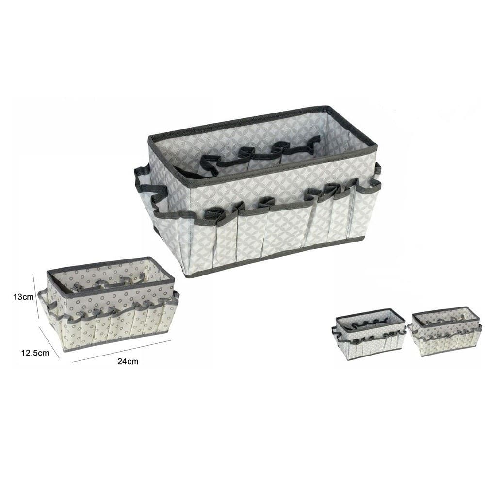 Portaoggetti Tessuto Organizer Contenitore Scatola Multitasche 24x12.5x13cm 53033a Casa e cucina/Organizzazione interni/Organizzazione guardaroba/Contenitori sottoletto Trade Shop italia - Napoli, Commerciovirtuoso.it