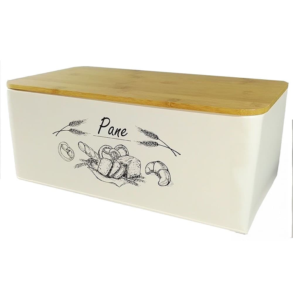 PORTAPANE CONTENITORE PER IL PANE CON COPERCHIO IN BAMBOO DA USARE COME TAGLIERE in Portapane Trade Shop italia - Napoli, commercioVirtuoso.it