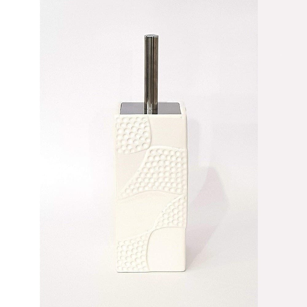 Portascopino In Ceramica Bianco Mosaico Rilievo Esy_011 Spazzola Scopettino Bagno Casa e cucina/Bagno/Accessori per il bagno/Accessori per il WC/Scopini e porta scopini Trade Shop italia - Napoli, Commerciovirtuoso.it