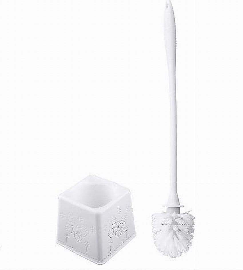 PORTASCOPINO QUADRATO DECORATO BIANCO PER BAGNO WC TOILETTE CON SCOPINO 79824 in Scopini e porta scopini Trade Shop italia - Napoli, commercioVirtuoso.it
