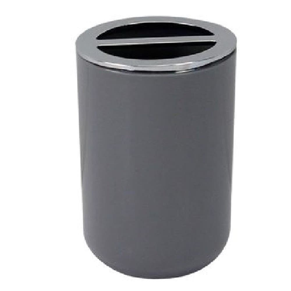 Portaspazzolini Bicchiere Accessori Bagno 2 Fori Grigio Silver Contenitore 79893 Casa e cucina/Bagno/Accessori per il bagno/Dosatori e porta accessori/Bicchieri porta spazzolini Trade Shop italia - Napoli, Commerciovirtuoso.it