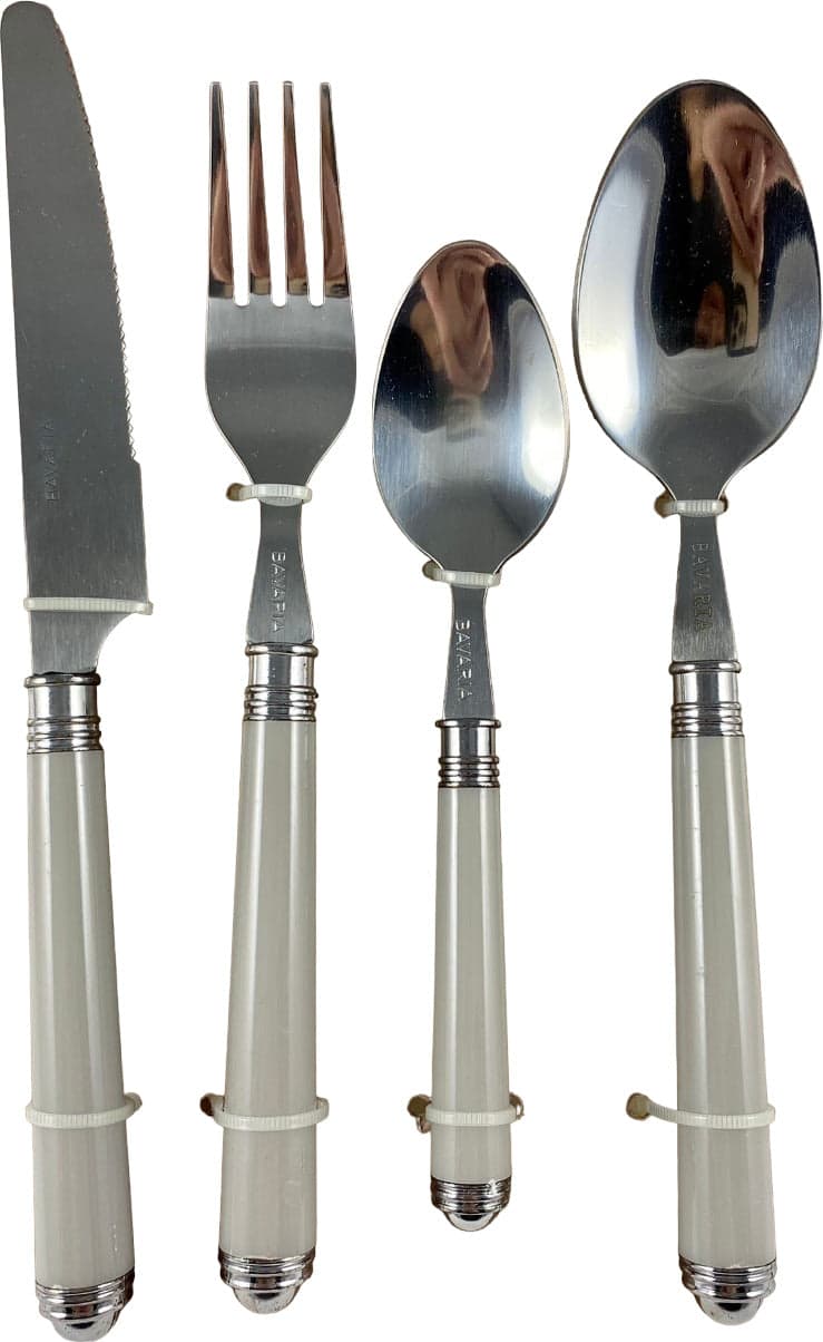Posate set 24 pz in acciaio con manico liscio grigio Casa e cucina/Stoviglie/Posate/Set di posate/Set di posate miste Led Mall Home - Napoli, Commerciovirtuoso.it