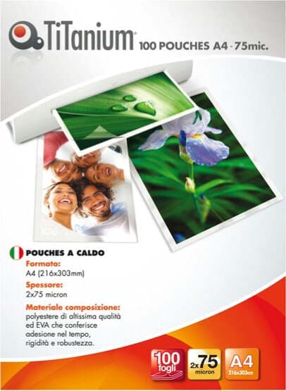 Pouches - A4 - 216x303 mm - 2x175 micron - Titanium - conf. 100 pezzi Cancelleria e prodotti per ufficio/Elettronica per ufficio/Accessori/Pouches per plastificatrici Eurocartuccia - Pavullo, Commerciovirtuoso.it