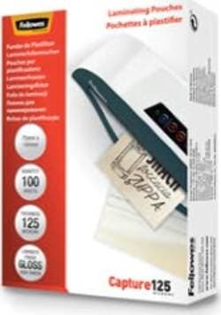 Pouches Capture125 - A3 - 303x426 mm - 2x125 micron - Fellowes - scatola 100 pezzi Cancelleria e prodotti per ufficio/Elettronica per ufficio/Accessori/Pouches per plastificatrici Eurocartuccia - Pavullo, Commerciovirtuoso.it