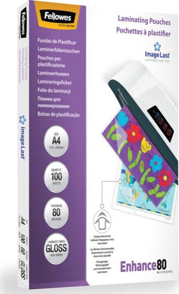 Pouches Enhance80 - A5 - 154x216 mm - 2x80 micron - Fellowes - scatola 100 pezzi Cancelleria e prodotti per ufficio/Elettronica per ufficio/Accessori/Pouches per plastificatrici Eurocartuccia - Pavullo, Commerciovirtuoso.it