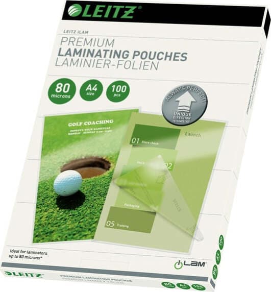 Pouches ILam - A4 - 216 x 303 mm - 2 x 80 micron - Leitz - conf. 100 pezzi Cancelleria e prodotti per ufficio/Elettronica per ufficio/Accessori/Pouches per plastificatrici Eurocartuccia - Pavullo, Commerciovirtuoso.it