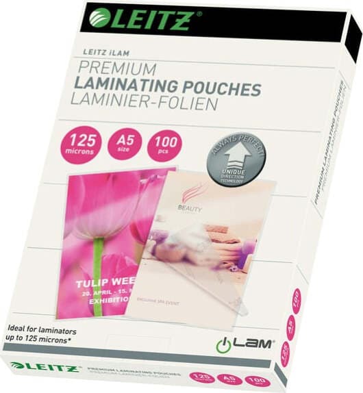 Pouches ILam - A5 -154x216 mm - 2x125 micron - Leitz - conf. 100 pezzi Cancelleria e prodotti per ufficio/Elettronica per ufficio/Accessori/Pouches per plastificatrici Eurocartuccia - Pavullo, Commerciovirtuoso.it