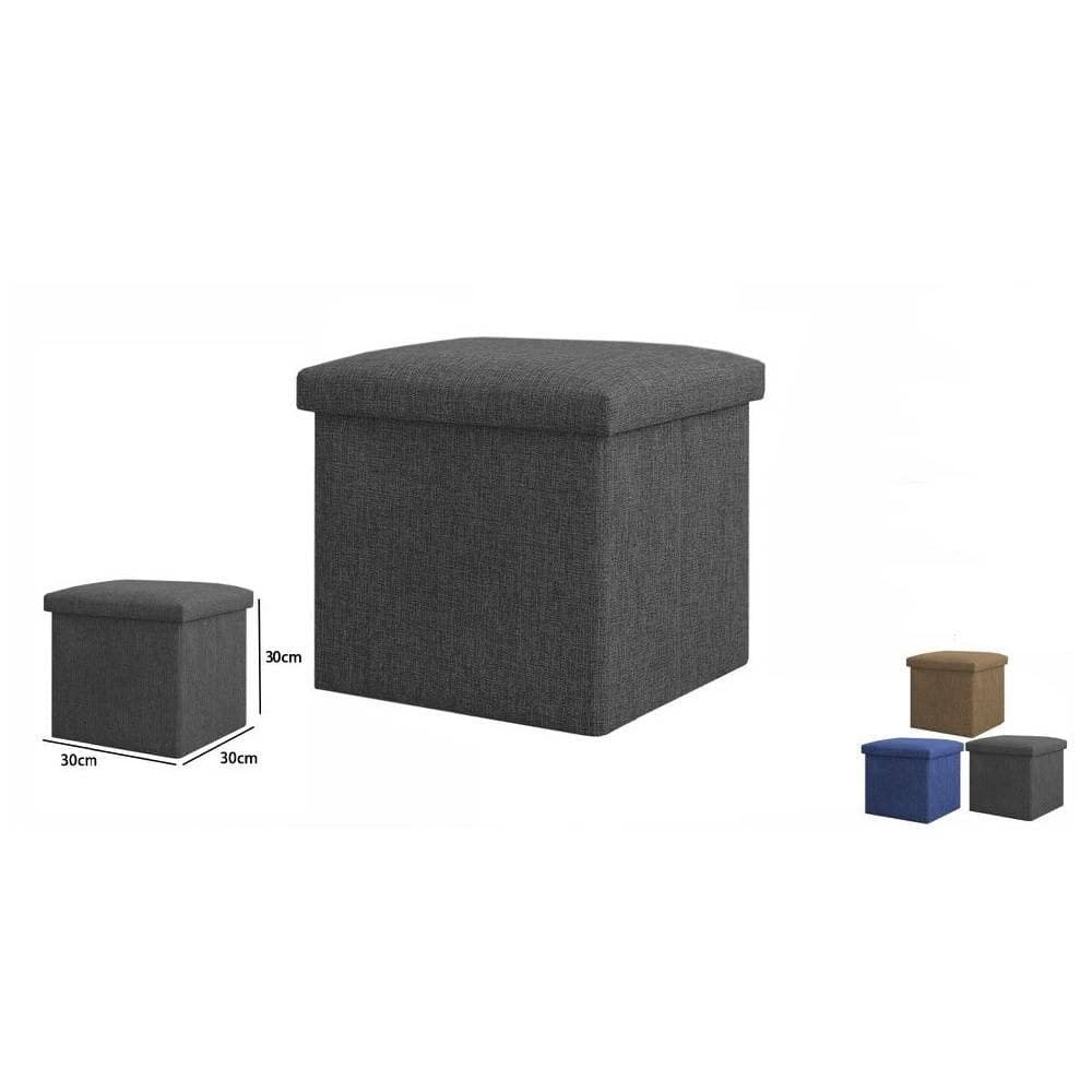 Pouff-Puff-Pouf-Contenitore-Imbottito-Con-Seduta-In-Tessuto-30-X-30-X-30cm-69584