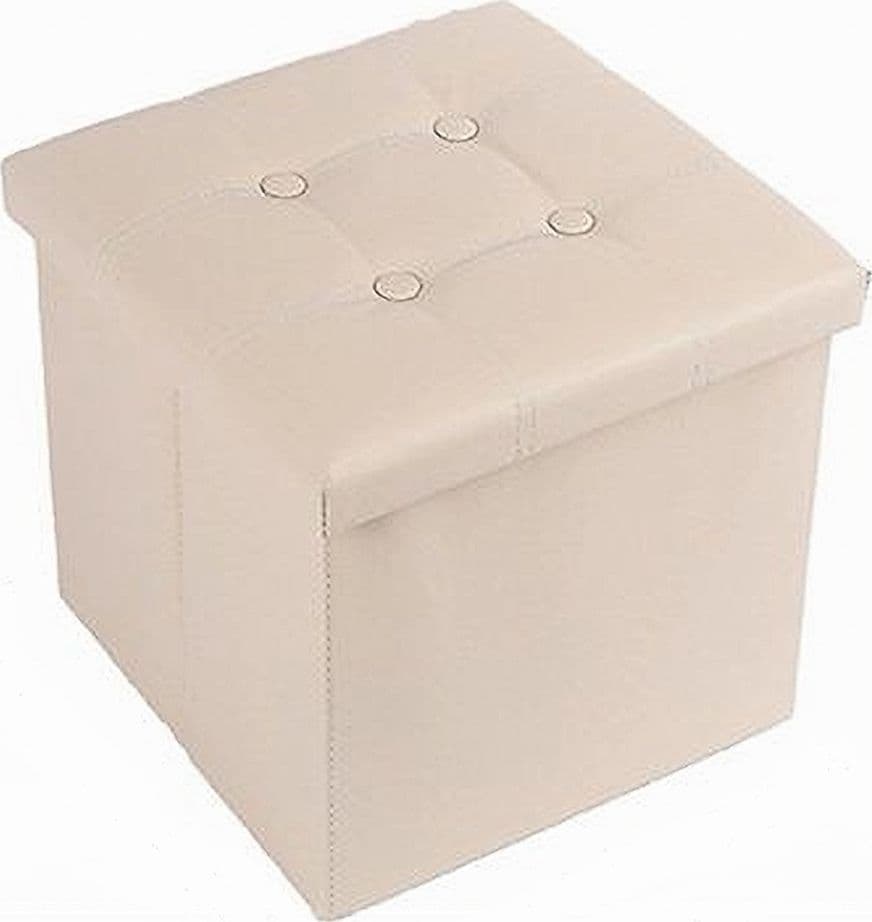 POUFF PUFF POUF CONTENITORE IMBOTTITO PORTAOGGETTI SEDUTA BEIGE 38X38X35CM 79430 in Panche contenitore Trade Shop italia - Napoli, commercioVirtuoso.it