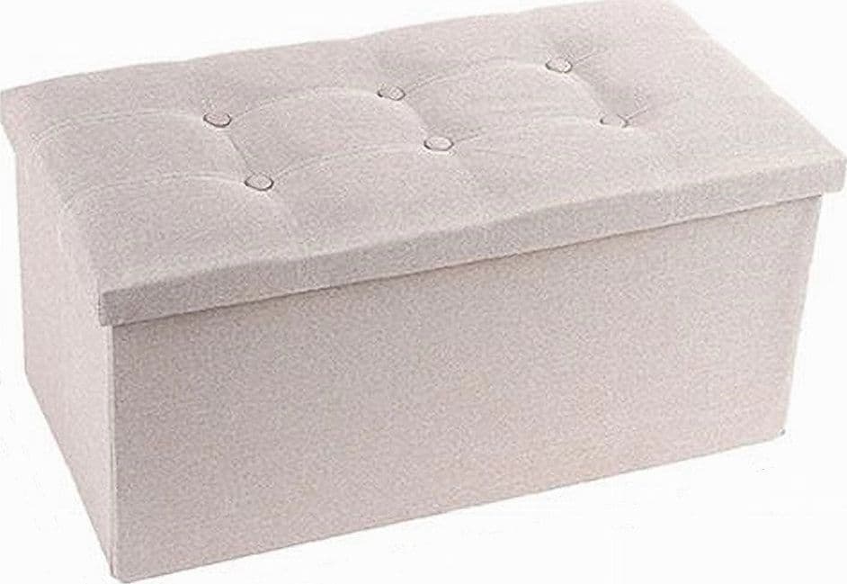 POUFF PUFF POUF CONTENITORE IMBOTTITO PORTAOGGETTI SEDUTA BEIGE 76X38X35CM 79425 in Panche contenitore Trade Shop italia - Napoli, commercioVirtuoso.it
