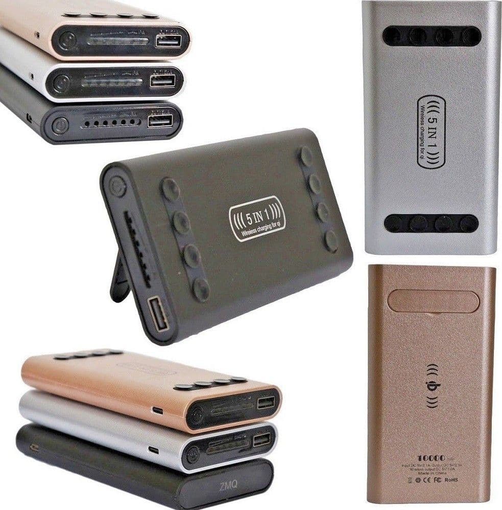 Power Bank 5 In 1 Caricatore Wireless Senza Fili Qi Led 10000mah Carica Batteria Powerbank Trade Shop italia - Napoli, Commerciovirtuoso.it