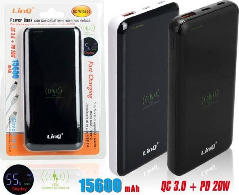 Power Bank Batteria Esterna Ricarica Veloce Wireless 15600mah Caricabatteria Qc-w15600 Elettronica/Cellulari e accessori/Accessori/Caricabatterie/Caricabatterie portatile Trade Shop italia - Napoli, Commerciovirtuoso.it