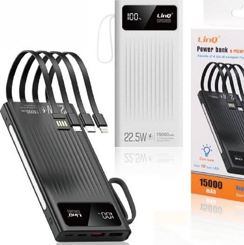 Powerbank Batteria Portatile 15000mah Ricarica Super Veloce Qc22.5w+pd20w Tt13899 Elettronica/Cellulari e accessori/Accessori/Caricabatterie/Caricabatterie portatile Trade Shop italia - Napoli, Commerciovirtuoso.it