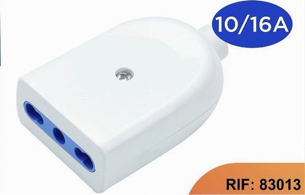 PRESA BIVALENTE P17/11 ELETTRICA BIPASSO 2P+T 10A/16A 250V MAX 1500W BIANCO 83013 in Prese a muro Trade Shop italia - Napoli, commercioVirtuoso.it