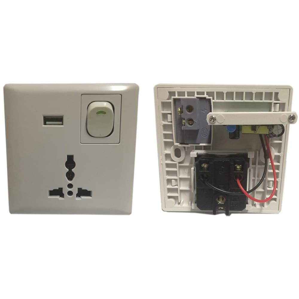 Presa Da Incasso A Muro Universale Con Usb Con Interruttore Di Alimentazione Fai da te/Materiale elettrico/Prese elettriche ed accessori/Spine intelligenti e telecomandate Trade Shop italia - Napoli, Commerciovirtuoso.it