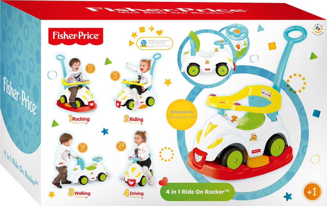 Primipassi 4 in 1 con asta Fisher Price