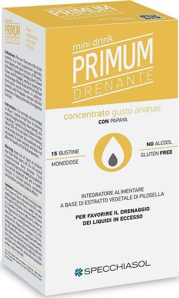 Primum-Drenante-gusto-Ananas-–-Minidrink-integratore-alimentare-15-bustine-Specchiasol