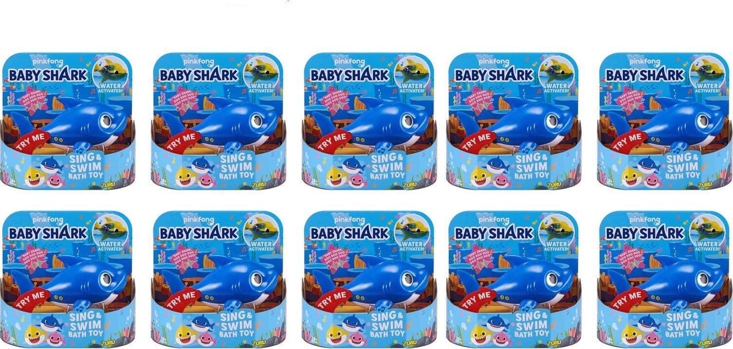 Promo 10 Pezzi Pinkfong Baby Shark Giocattolo da Bagno Canta e Nuota a Batteria Blu per Bambini +18 Mesi, Nuota per Davvero! Rivenditore in Giochi per il bagnetto 85cento.it - Potenza, commercioVirtuoso.it