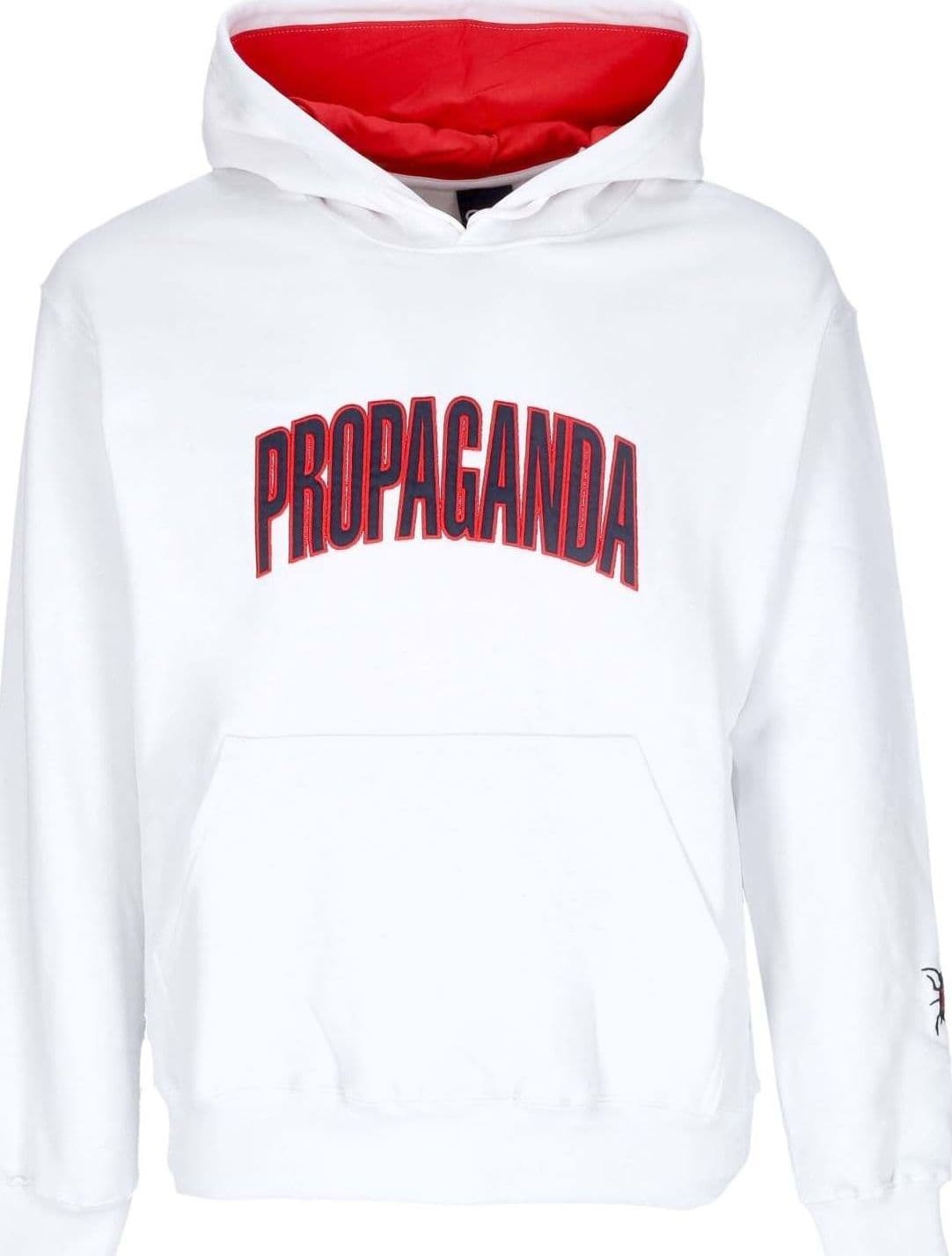 PROPAGANDA-Felpa-Cappuccio-Uomo-College-Hoodie-White-da-uomo
