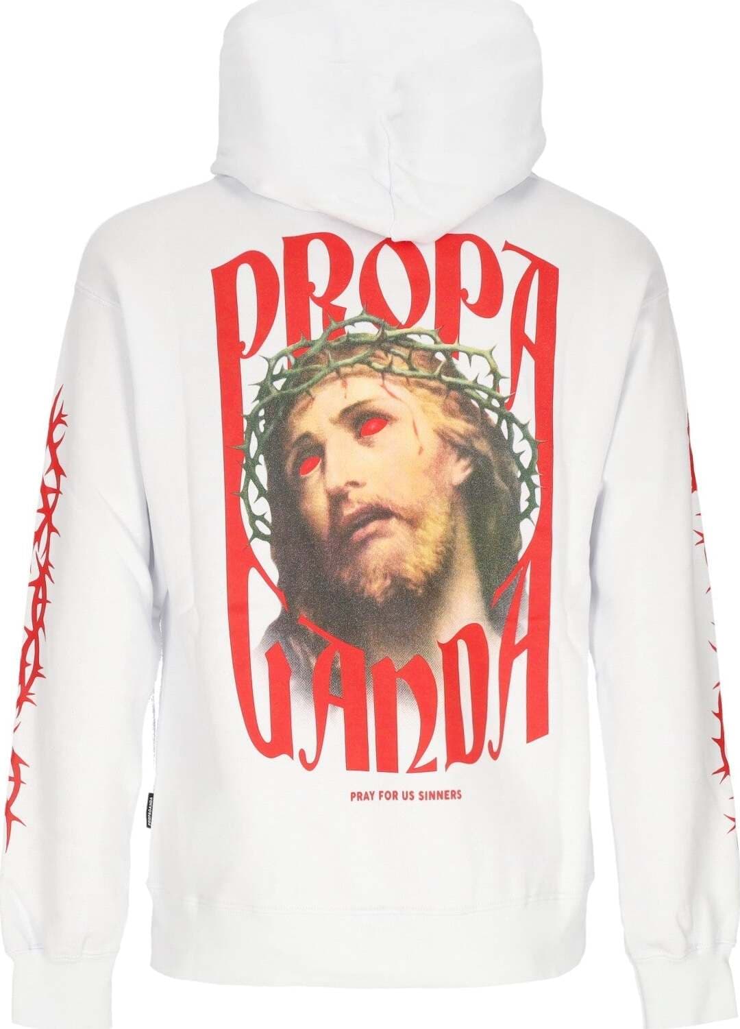PROPAGANDA-Felpa-Cappuccio-Uomo-Crown-Hoodie-White-da-uomo