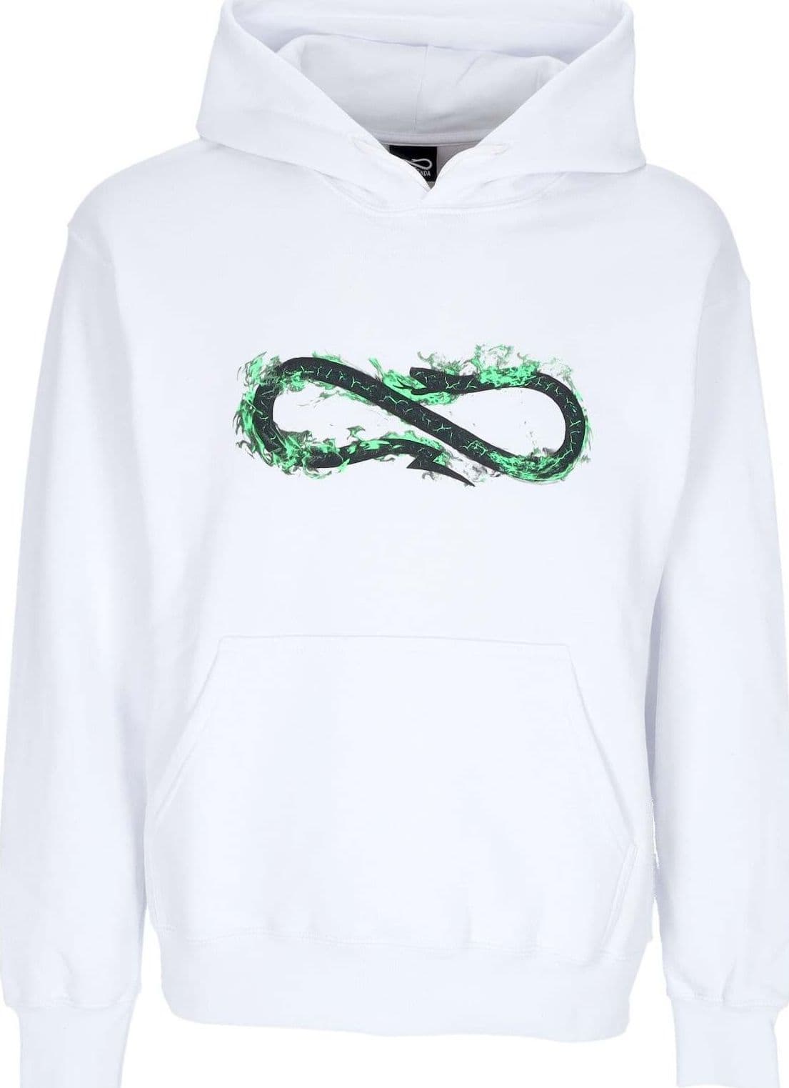 PROPAGANDA-Felpa-Cappuccio-Uomo-Logo-Fire-Hoodie-White-da-uomo