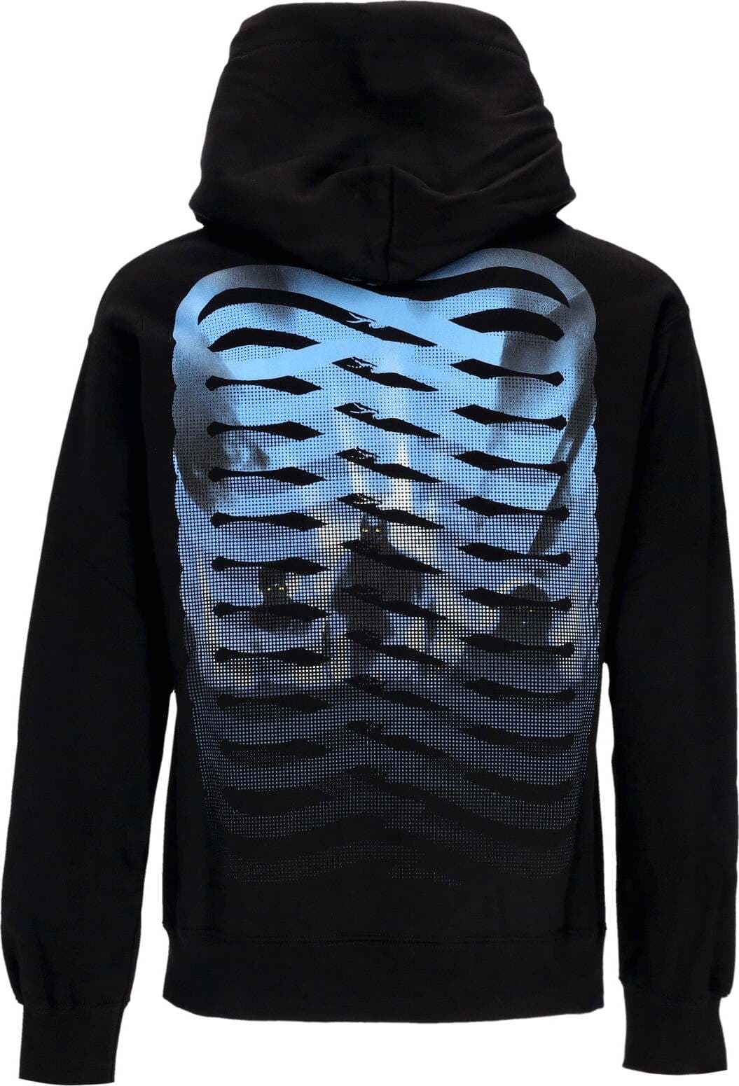 PROPAGANDA-Felpa-Cappuccio-Uomo-Ribs-Demoni-Hoodie-Black-da-uomo