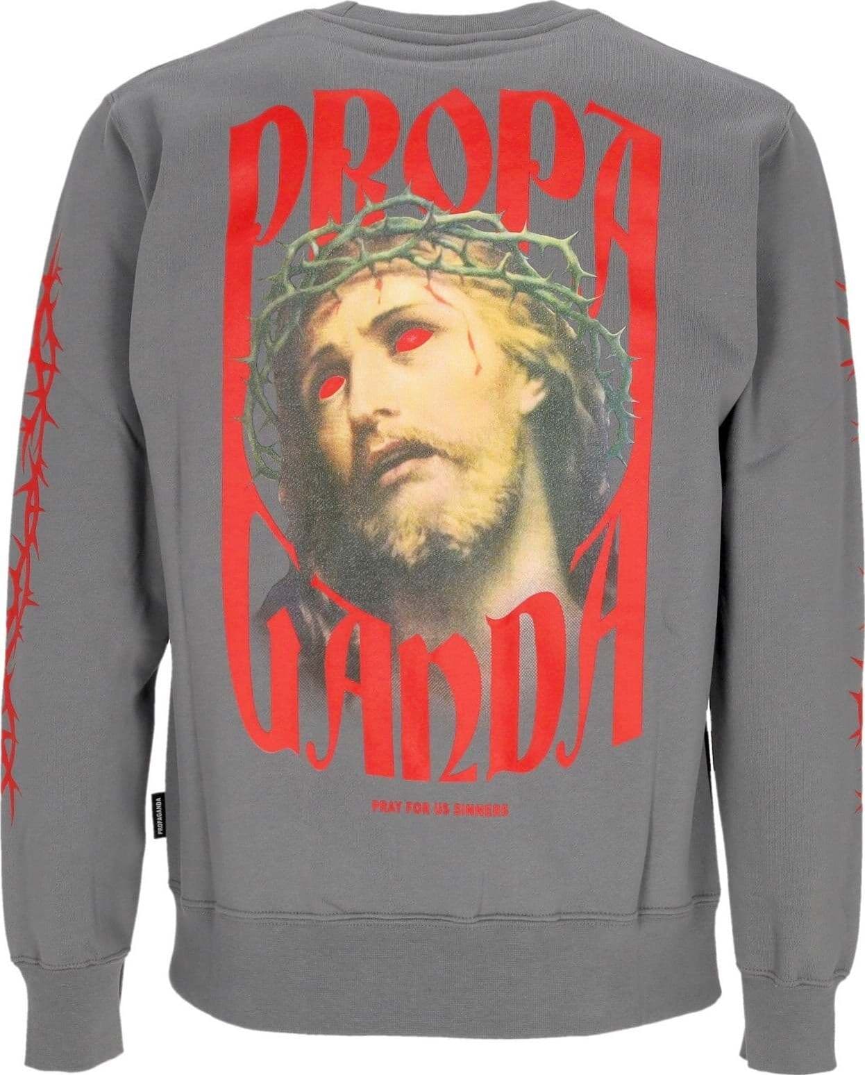 PROPAGANDA-Felpa-Girocollo-Uomo-Crown-Crewneck-Grey-da-uomo