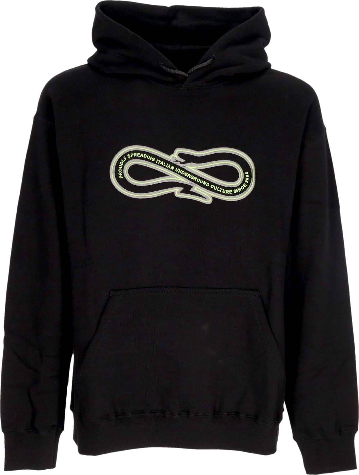 PROPAGANDA-Felpa-Leggera-Cappuccio-Uomo-Logo-Baseball-Hoodie-Black-da-uomo