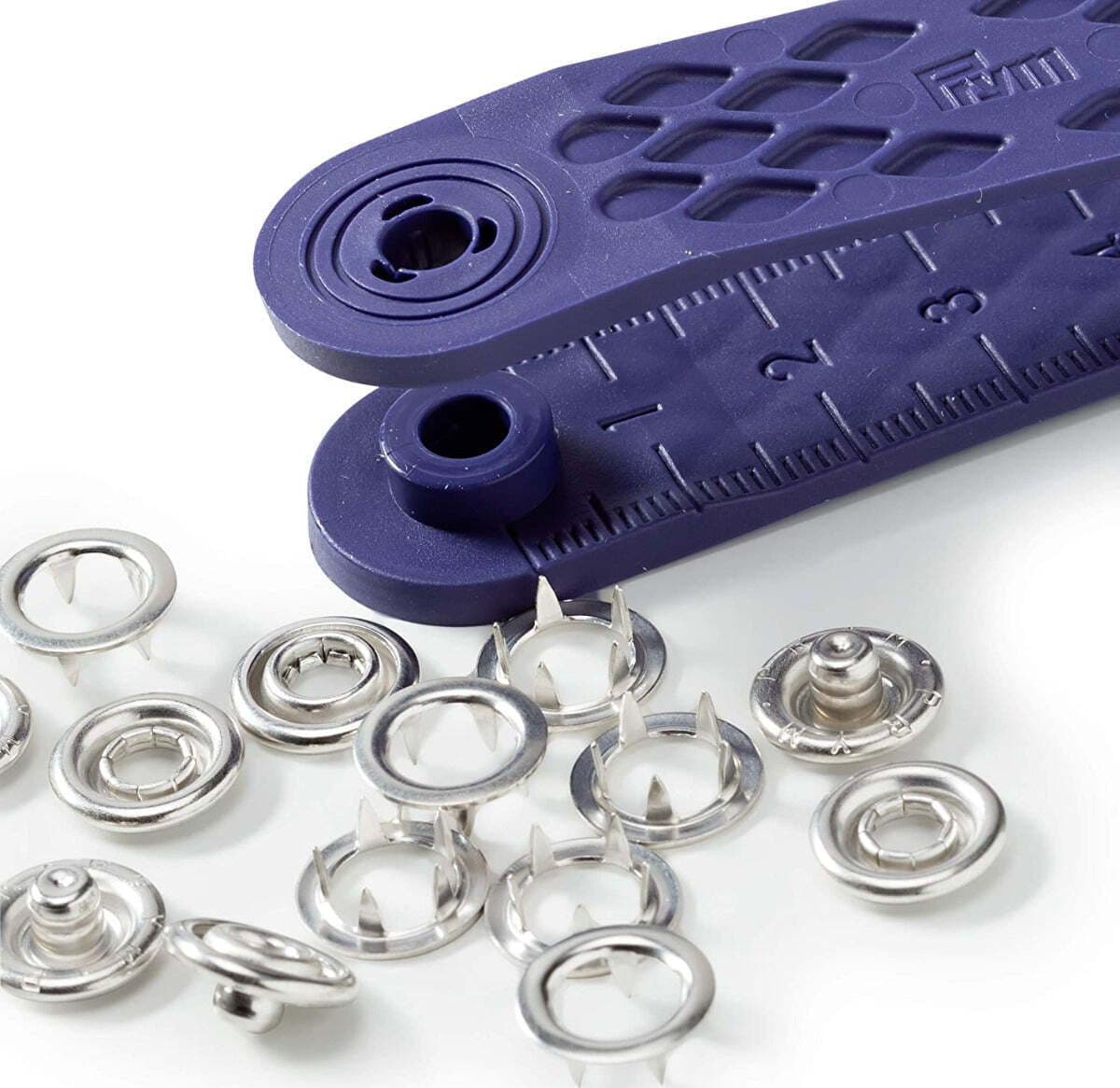 PRYM---10-PEZZI---BOTTONI-DA-RIBADIRE-10MM-A-PRESSIONE---COLORE-ARGENTO