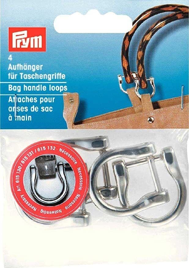PRYM---4-PEZZI---GANCI-IN-METALLO-PER-MANICI-BORSE-1,8CM---COLORE-ARGENTO