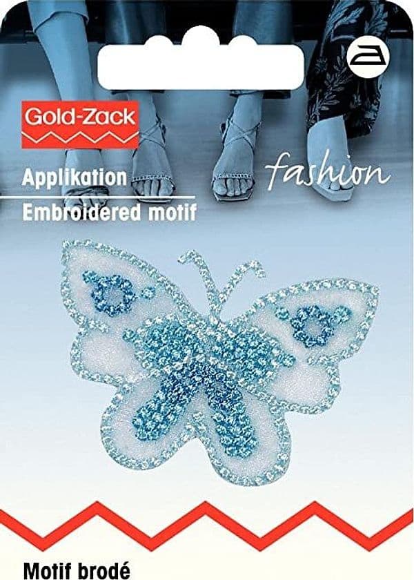 PRYM---ETICHETTA-RICAMATA-FORMA-FARFALLA-COLORE-CELESTE---APPLICAZIONE-TERMOADESIVA