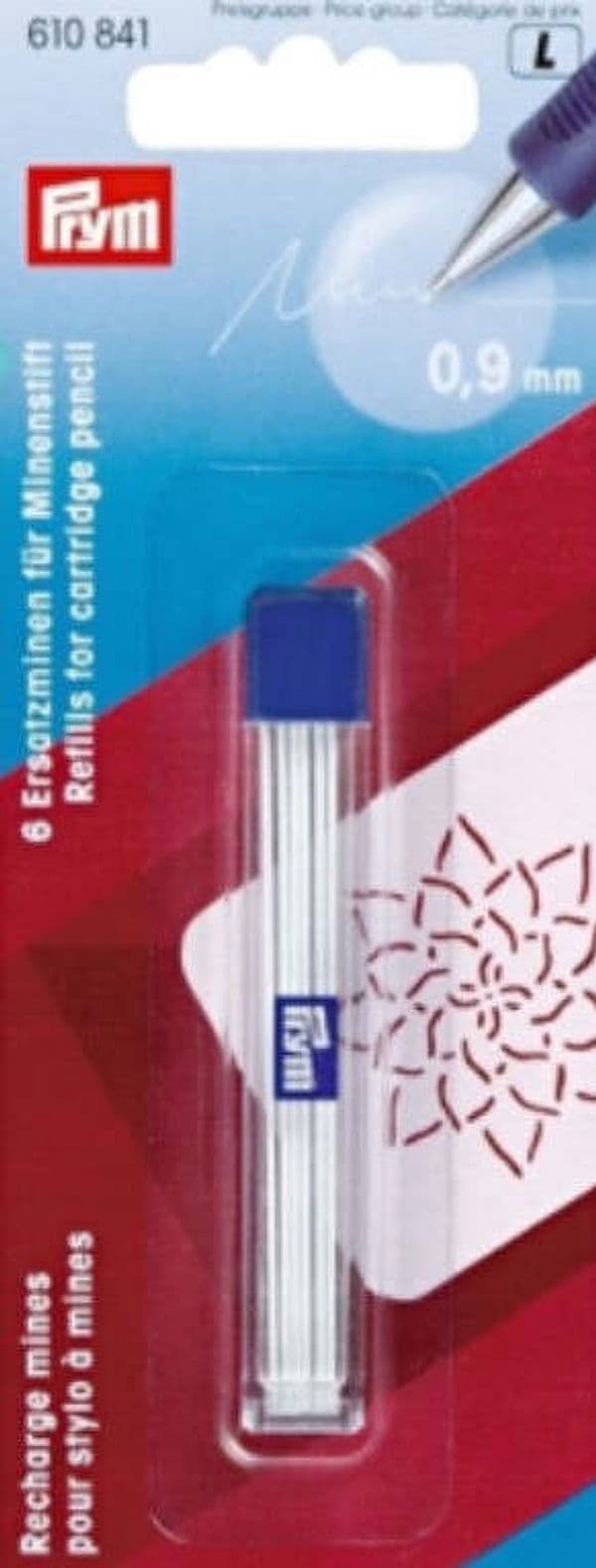 PRYM---RICAMBI-PER-MATITA-CON-CARTUCCIA---COLORE-BIANCO-Ø0,9MM
