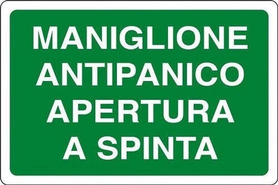 PUBBLICENTRO---CARTELLO-MANIGLIONE-ANTIPANICO-APERTURA-A-SPINTA-300X200mm-IN-ALLUMINIO