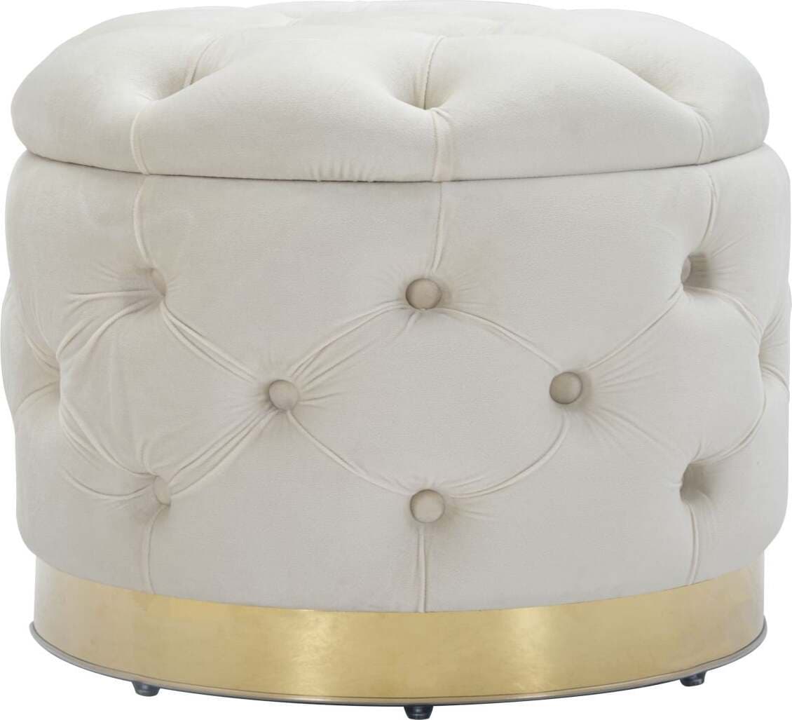 Puff Contenitore Rich Crema Cm 55X42 Casa e cucina/Arredamento/Soggiorno/Poltrone e sedie/Poltroncine Led Mall Home - Napoli, Commerciovirtuoso.it