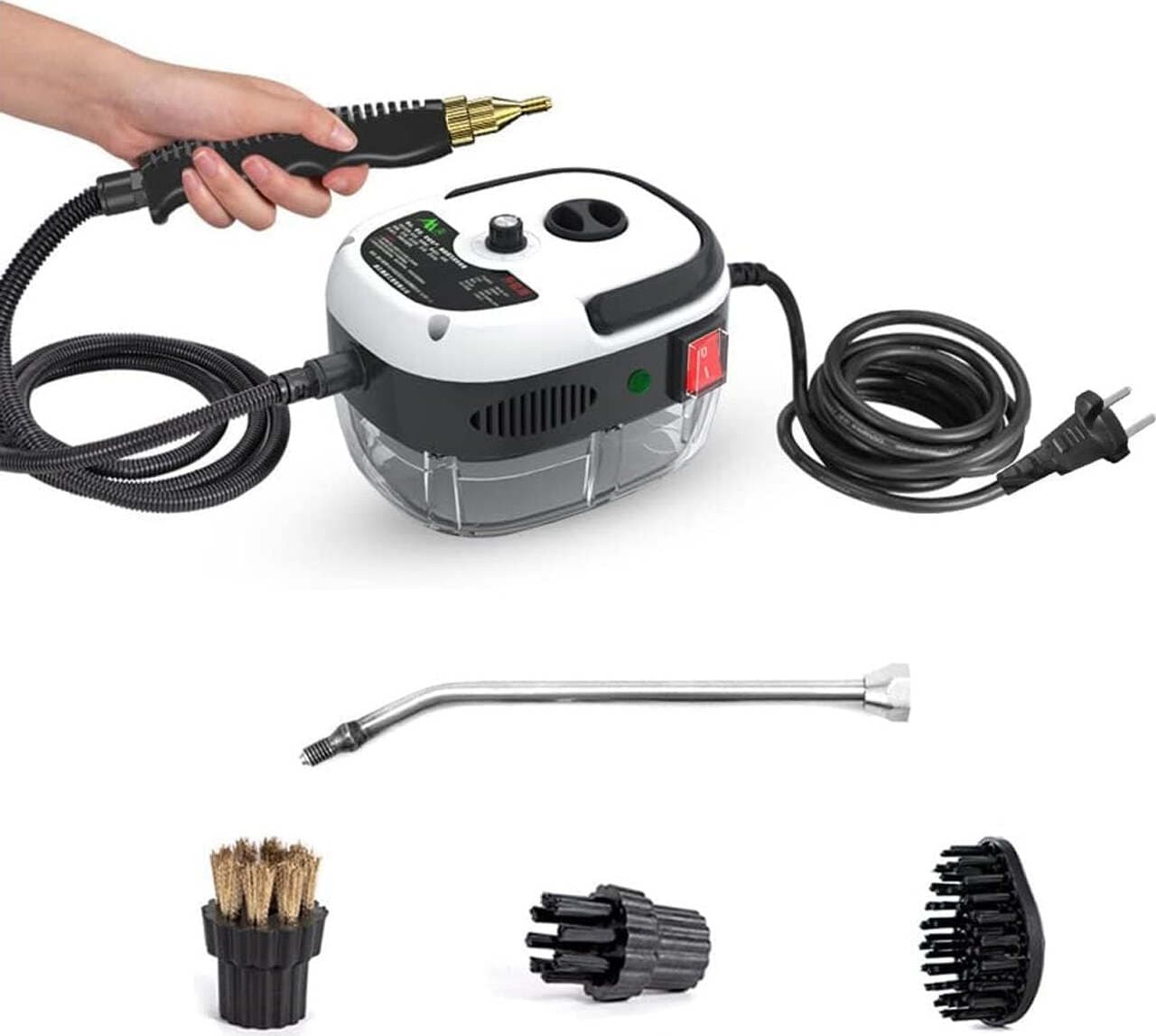 Pulitore a Vapore Portatile da 2500 W Pressurizzato ad Alta Temperatura con Testine per Mobili da Cucina Bagno Auto in Aspirapolvere e pulitori a vapore 85cento.it - Potenza, commercioVirtuoso.it
