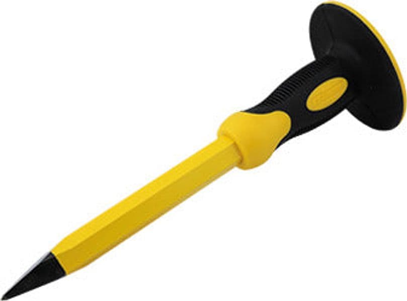 Punta Per Cemento in Acciaio Crv Con Manico In Gomma Ff Group Commercio Industria e Scienza/Utensili manuali e elettrici/Utensili manuali/Scalpelli/Scalpelli per muratura Ferus - Montoro, Commerciovirtuoso.it