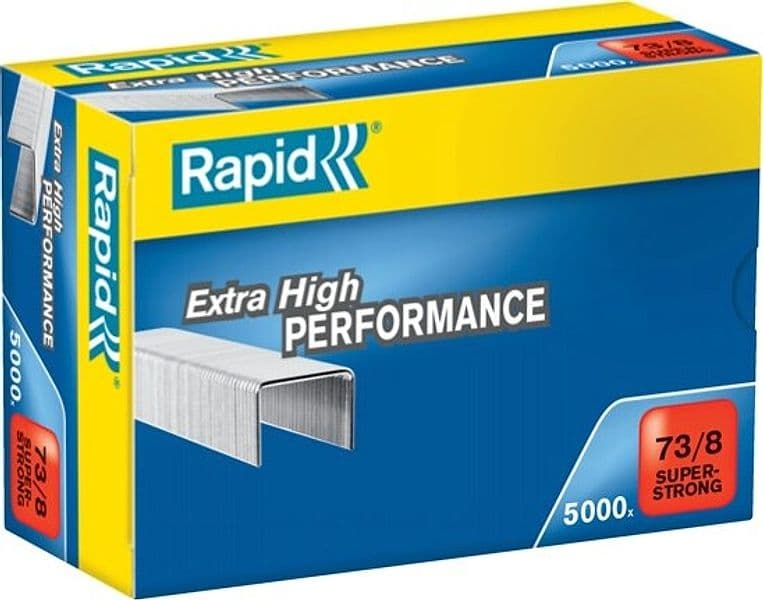 Punti Rapid Super Strong - 73-8 - acciaio zincato - metallo - Rapid - conf. 5000 pezzi Cancelleria e prodotti per ufficio/Archivio ufficio e accessori per scrivania/Spillatrici e perforatrici/Graffette Eurocartuccia - Pavullo, Commerciovirtuoso.it