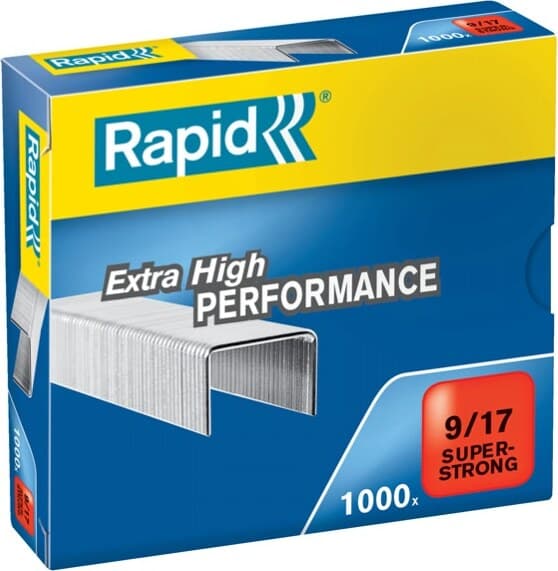Punti Rapid Super Strong - alti spessori - 9-17 - acciaio zincato - metallo - Rapid - conf. 1000 pezzi Cancelleria e prodotti per ufficio/Archivio ufficio e accessori per scrivania/Spillatrici e perforatrici/Graffette Eurocartuccia - Pavullo, Commerciovirtuoso.it