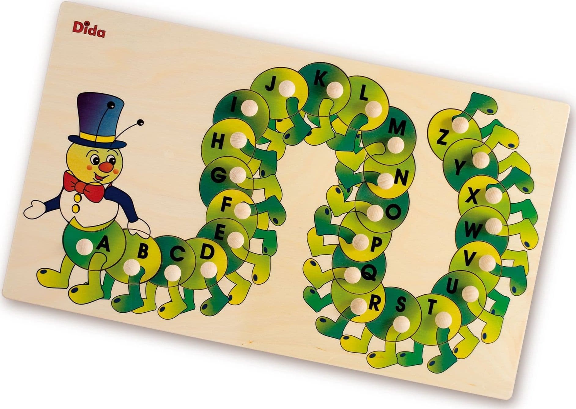 Puzzle Alfabeto - Bruco in Legno per Bambini Dida in Puzzle di legno Dida - Ragusa, commercioVirtuoso.it
