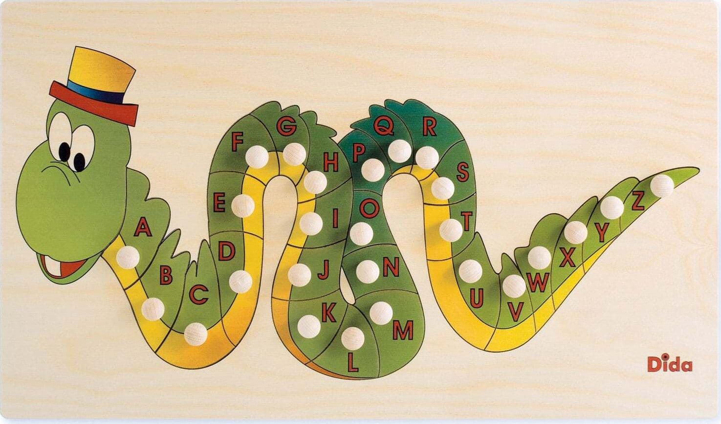 Puzzle Alfabeto - Dragone per Bambini in Legno Dida in Puzzle di legno Dida - Ragusa, commercioVirtuoso.it