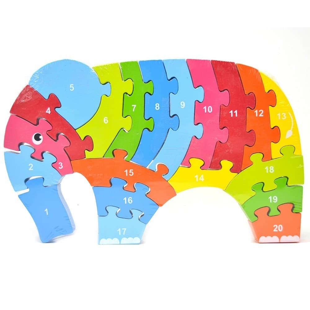 Puzzle In Legno 20pz Elefante Con Numeri Giocattolo Per Bambini Giochi Educativi in Puzzle di legno Trade Shop italia - Napoli, commercioVirtuoso.it