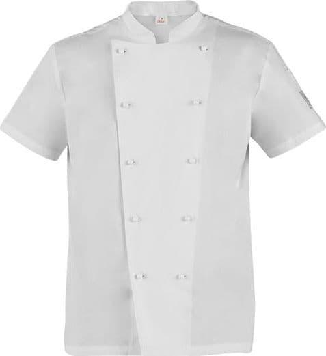 Giacca Cuoco Tommaso Bianco Bottoni Estraibili Doppio Petto Giacca Chef Manica Corta in Giacche da chef Dresswork - Como, commercioVirtuoso.it